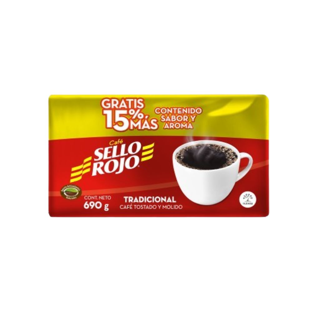 CAFE MOLIDO FUERTE EXTRACONT SELLO ROJO 600 GR - Pal Ahorro